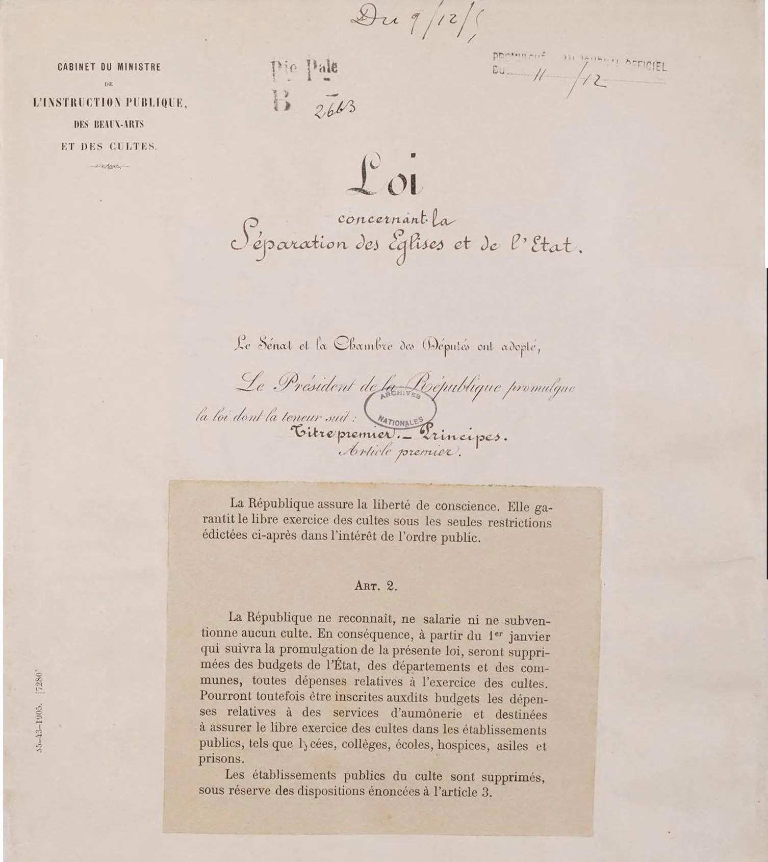 120 ans de séparation entre les églises et l’État