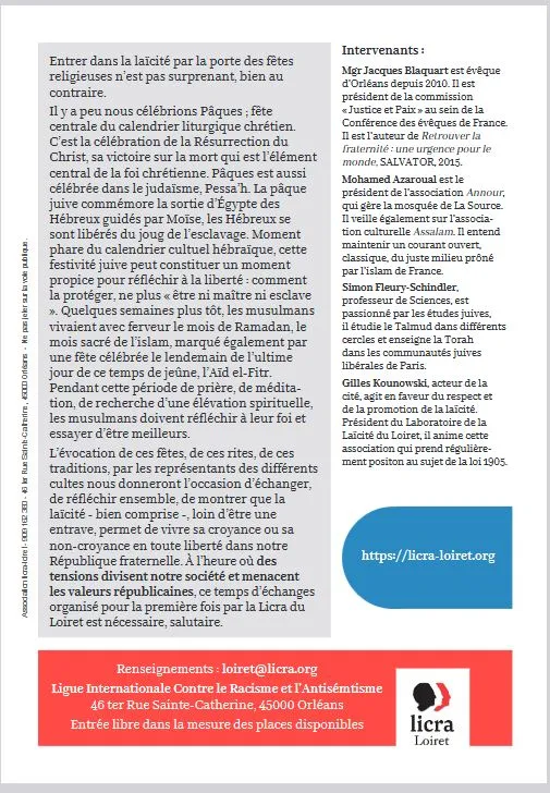 Préserver la laïcité : Oser la rencontre « les religions du Livre » et la République